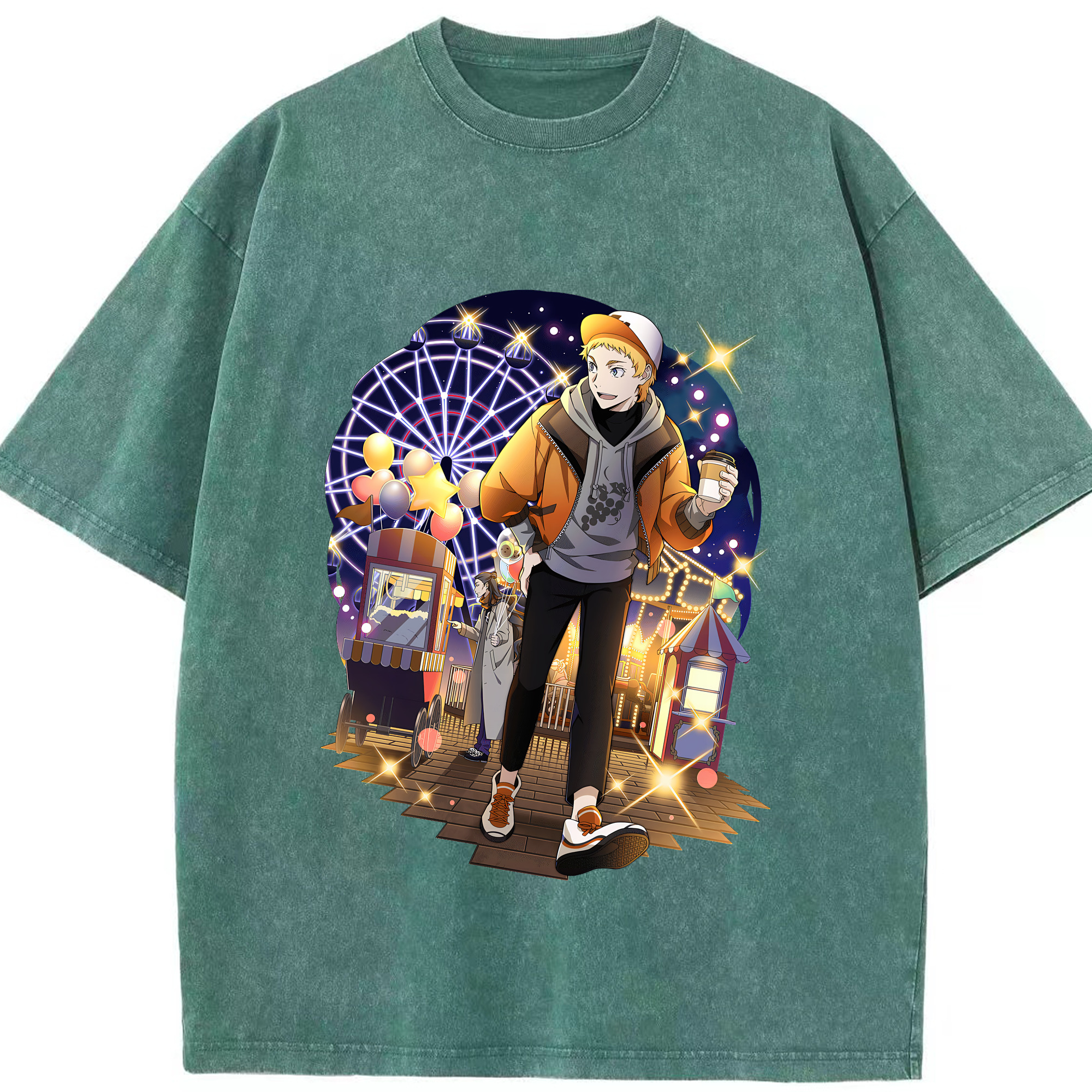 （画像用） 文豪ストレイドッグス Bungo Stray Dogs 綿100% ヴィンテージ風 半袖Tシャツ（フロントプリント）